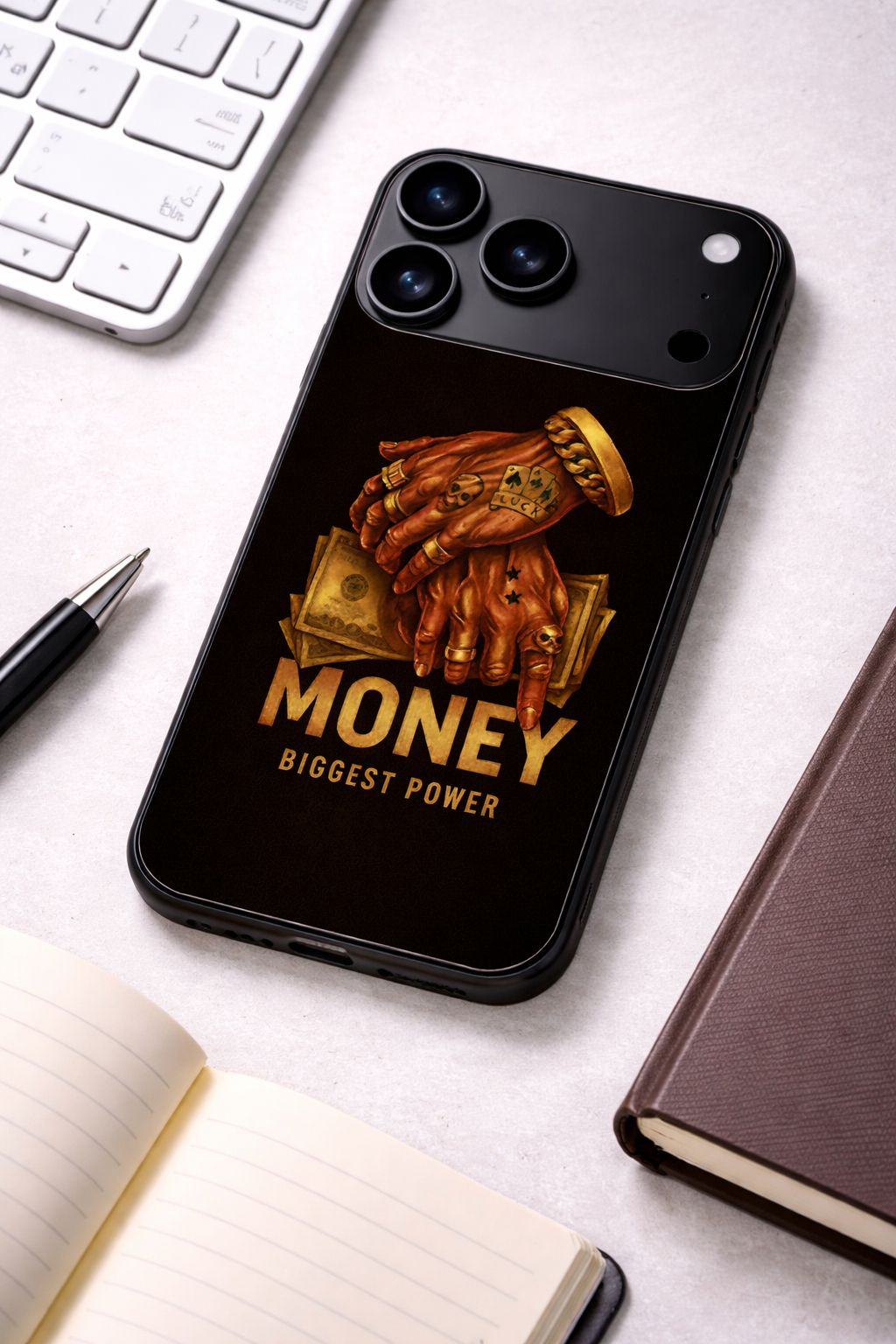 Cash Command Premium Glass Back Cover For iPhone 11,12,13,14,15,16,17 Models The Case & Co