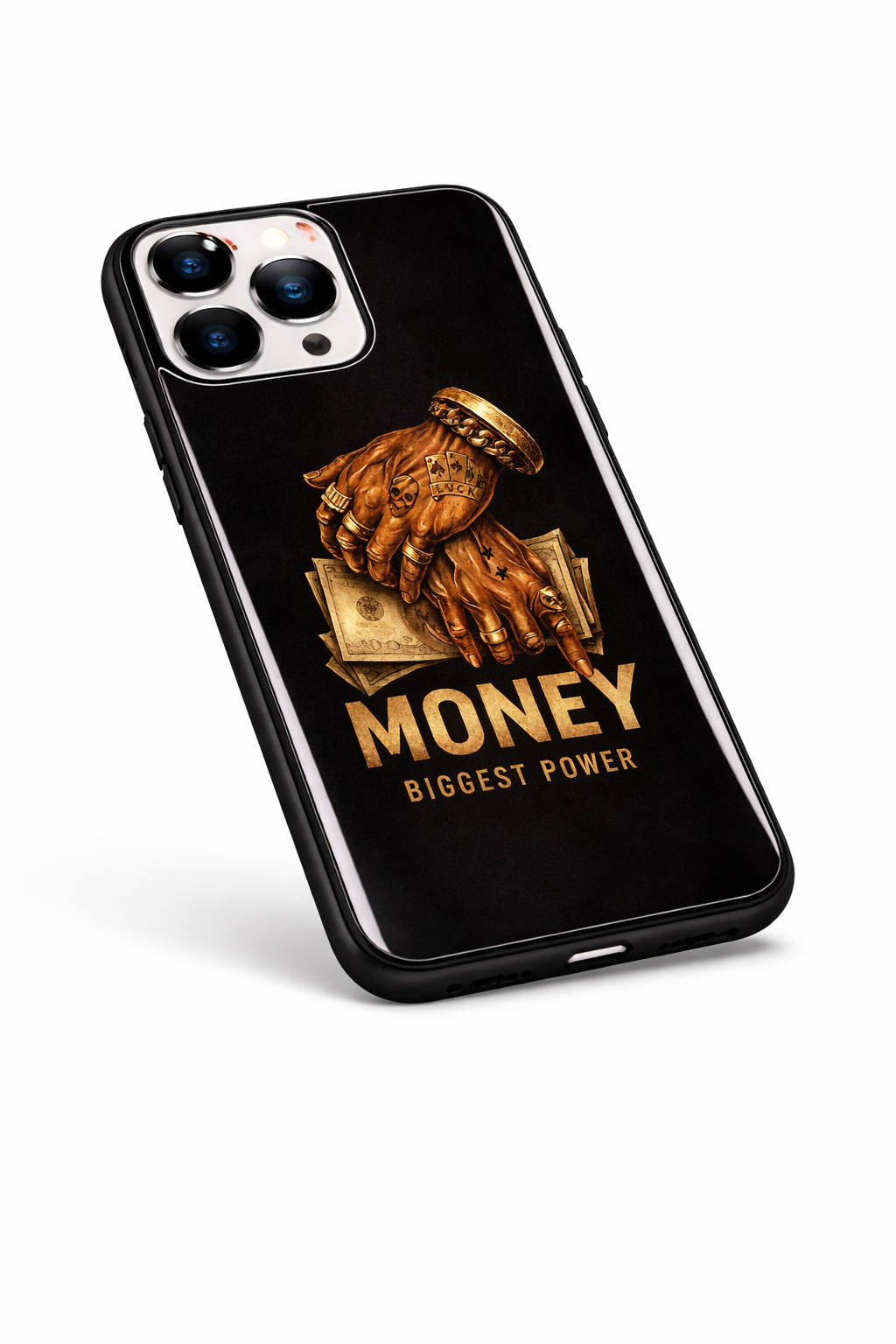 Cash Command Premium Glass Back Cover For iPhone 11,12,13,14,15,16,17 Models The Case & Co