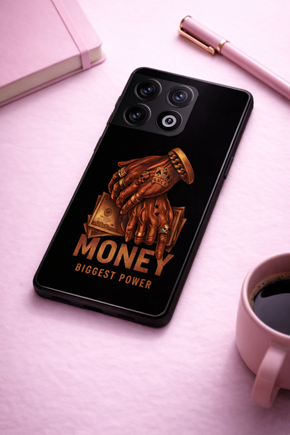 Cash Command Premium Glass Back Cover For One Plus 13, 12, 11, 10, Nord Series The Case & Co