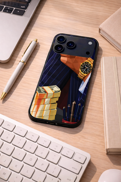 Cash Empire Premium Glass Back Cover For iPhone 11,12,13,14,15,16,17 Models The Case & Co