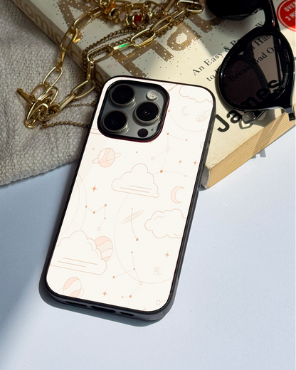 Celestial Love Premium Glass Back Cover For iPhone 11,12,13,14,15,16,17 Models The Case & Co