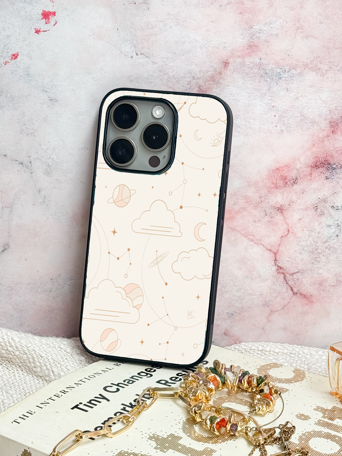 Celestial Love Premium Glass Back Cover For iPhone 11,12,13,14,15,16,17 Models The Case & Co