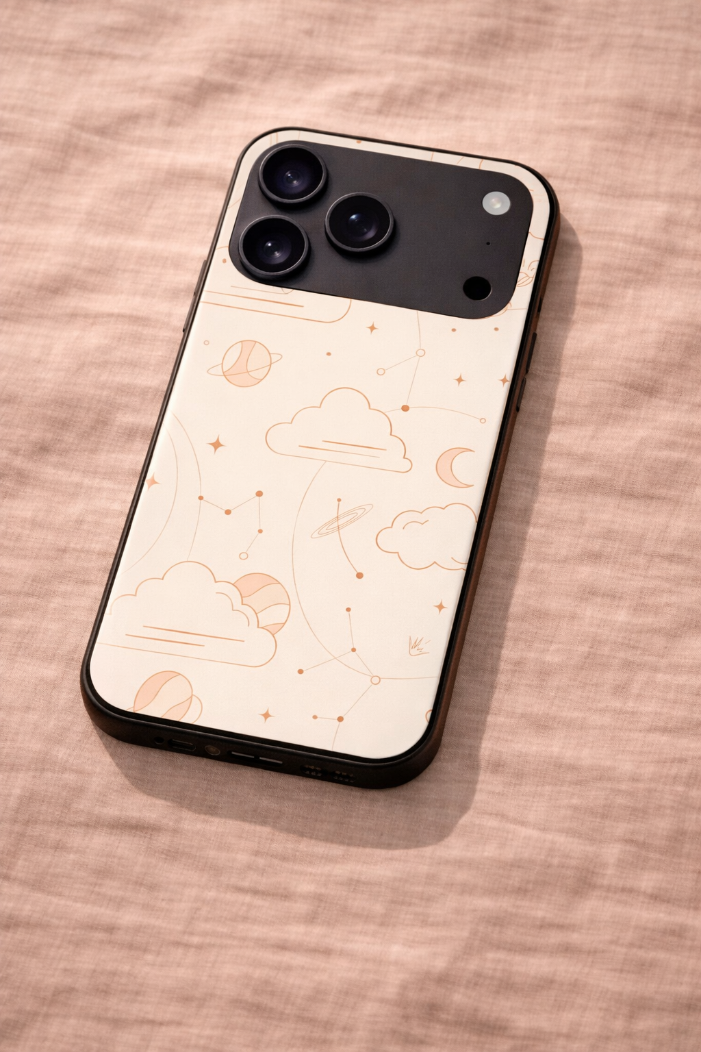 Celestial Love Premium Glass Back Cover For iPhone 11,12,13,14,15,16,17 Models The Case & Co