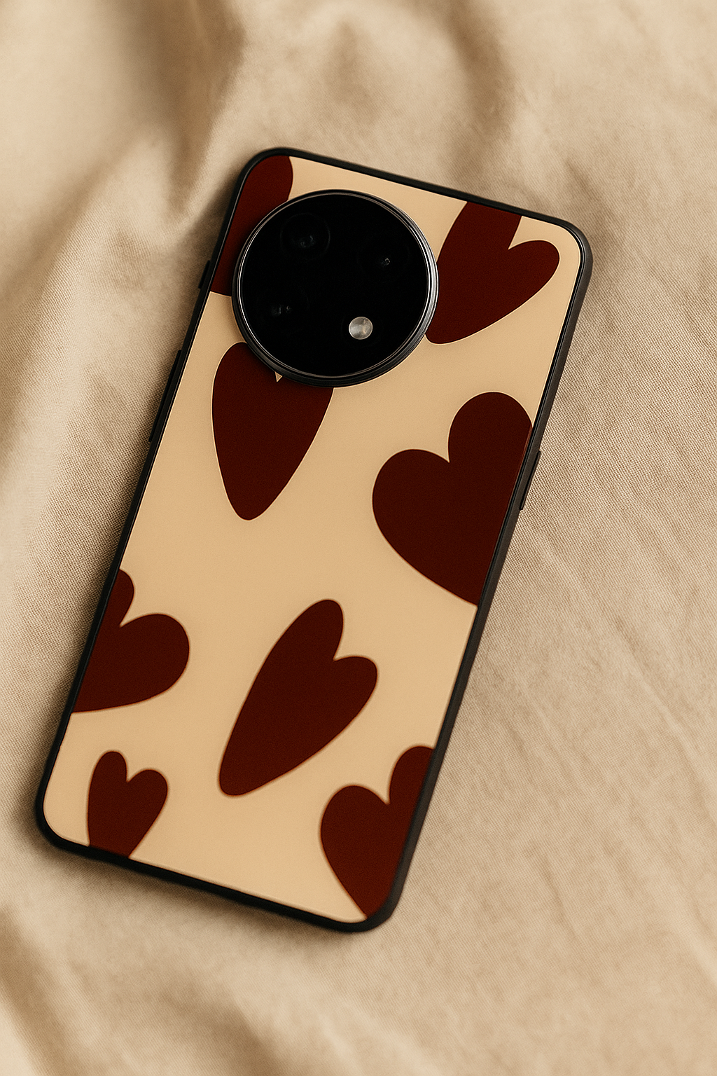 Chocolate Hearts Premium Glass Back Cover For One Plus 13, 12, 11, 10, Nord Series The Case & Co