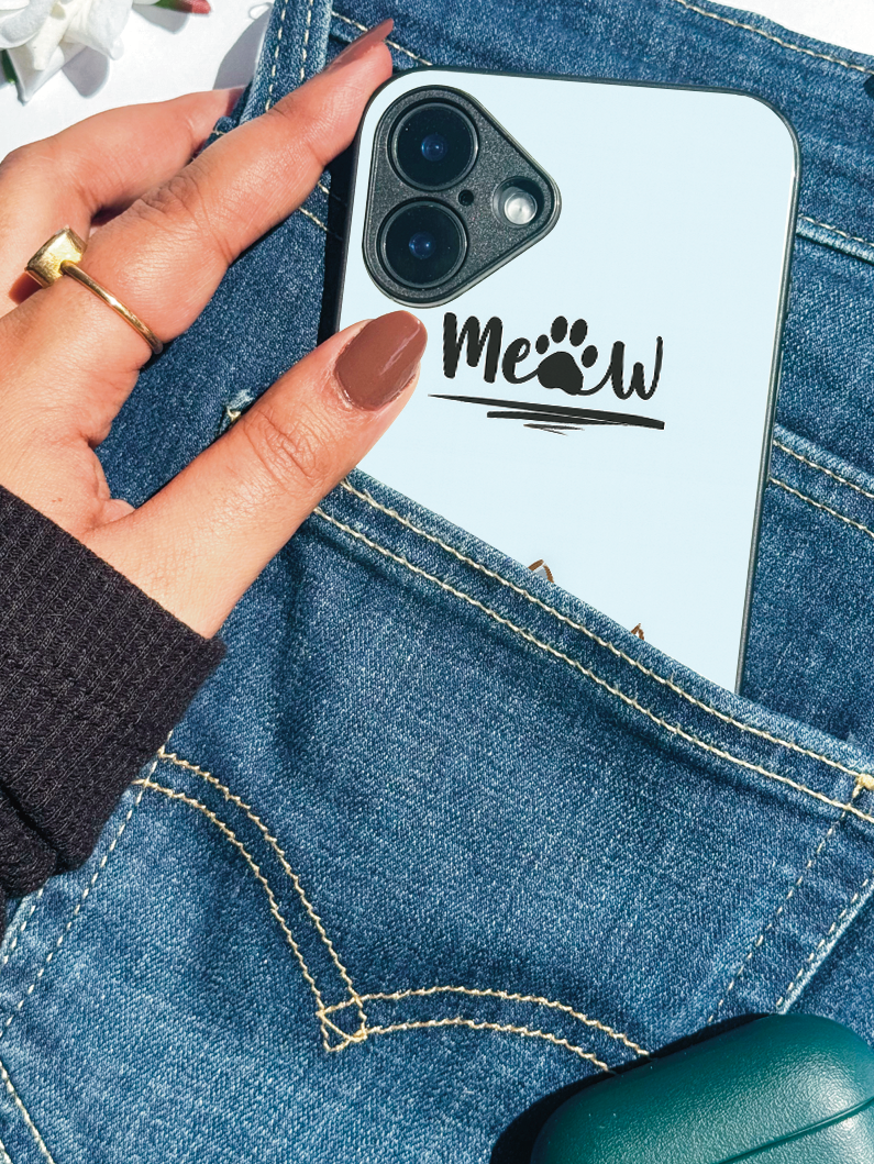 Cool Cat Premium Glass Back Cover For iPhone 11,12,13,14,15,16 Models The Case & Co