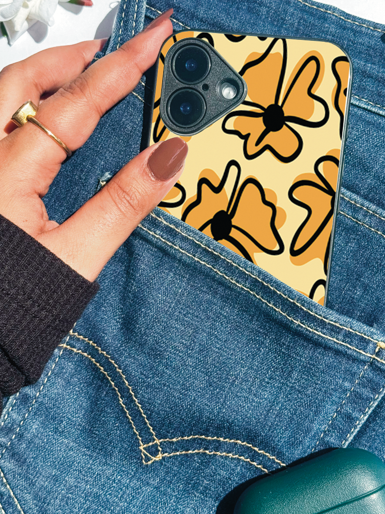 Crayon Petals Premium Glass Back Cover For iPhone 11,12,13,14,15,16,17 Models The Case & Co