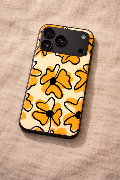 Crayon Petals Premium Glass Back Cover For iPhone 11,12,13,14,15,16,17 Models The Case & Co