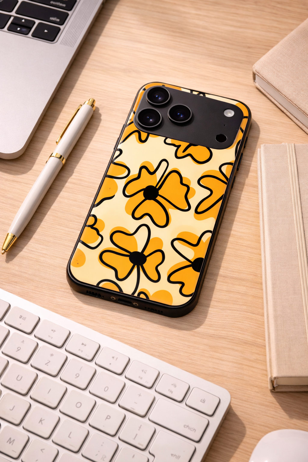 Crayon Petals Premium Glass Back Cover For iPhone 11,12,13,14,15,16,17 Models The Case & Co