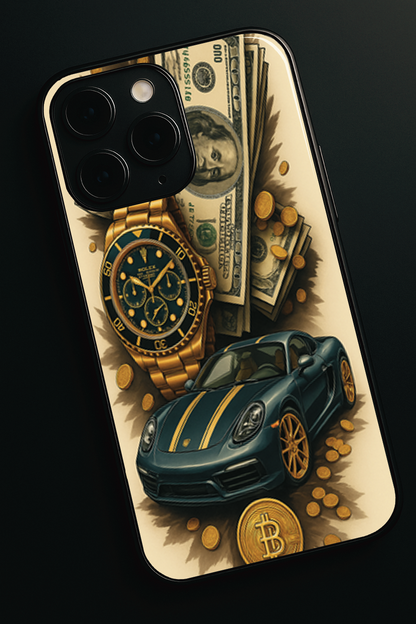 Crypto King Premium Glass Back Cover For iPhone 11,12,13,14,15,16,17 Models The Case & Co