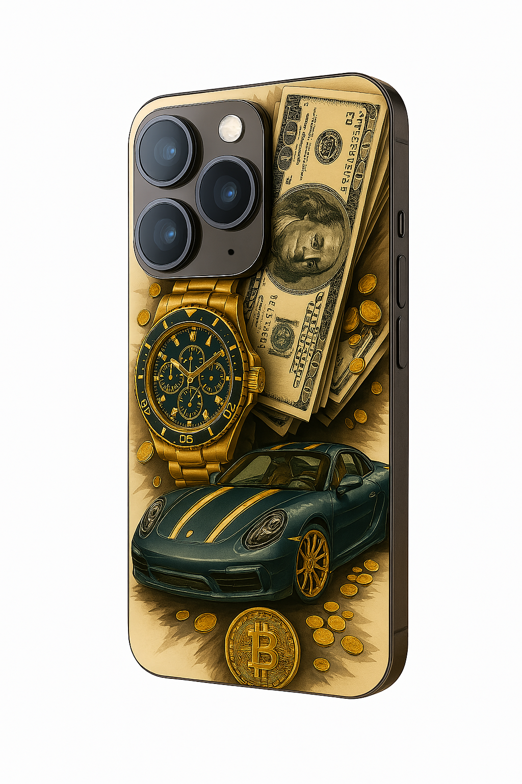 Crypto King Premium Glass Back Cover For iPhone 11,12,13,14,15,16,17 Models The Case & Co