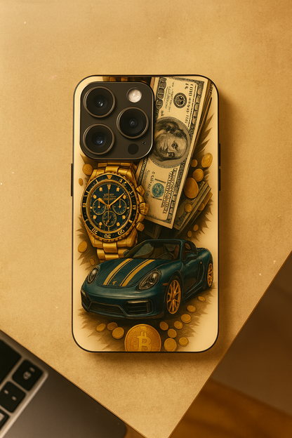 Crypto King Premium Glass Back Cover For iPhone 11,12,13,14,15,16,17 Models The Case & Co