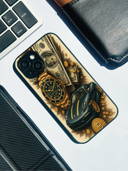 Crypto King Premium Glass Back Cover For iPhone 11,12,13,14,15,16,17 Models The Case & Co