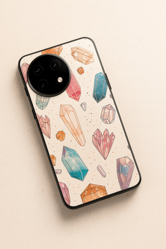 Crystal Bloom Glass Back Cover For One Plus 13, 12, 11, 10, Nord Series The Case & Co