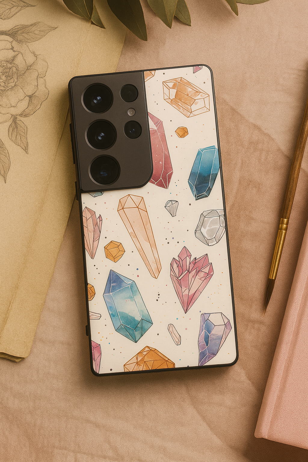 Crystal Bloom Premium Glass Back Cover For Galaxy S, A, M & F Series The Case & Co