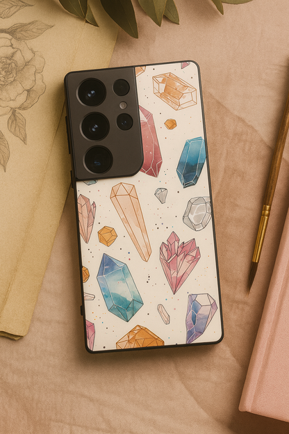 Crystal Bloom Premium Glass Back Cover For Galaxy S, A, M & F Series The Case & Co