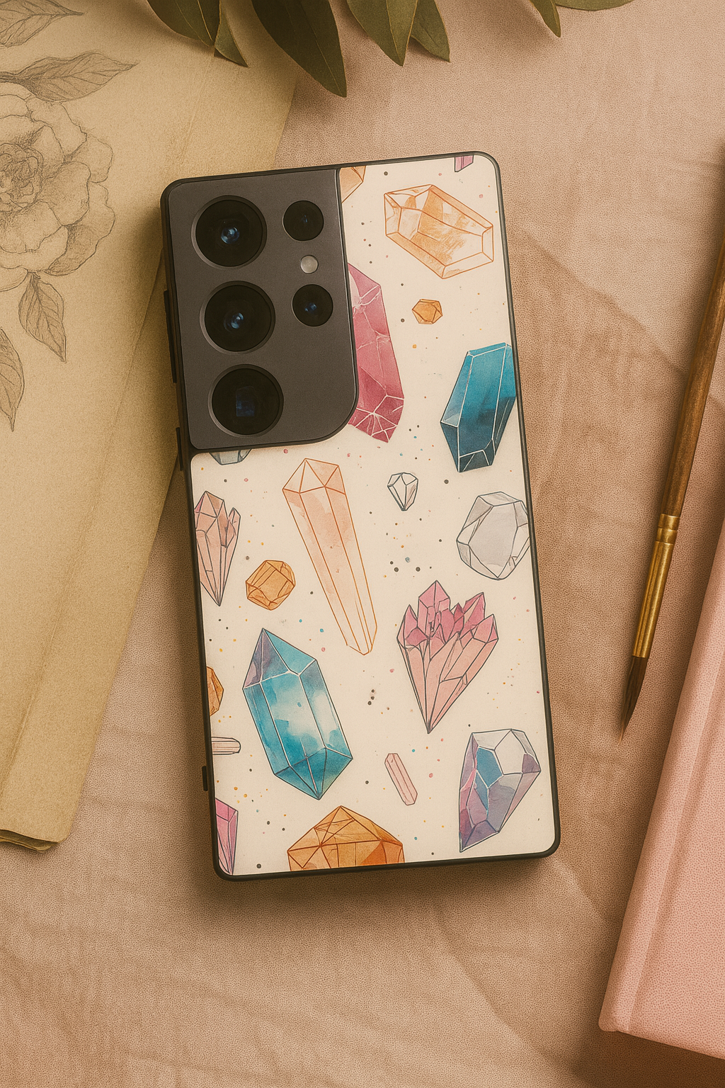 Crystal Bloom Premium Glass Back Cover For Galaxy S, A, M & F Series The Case & Co