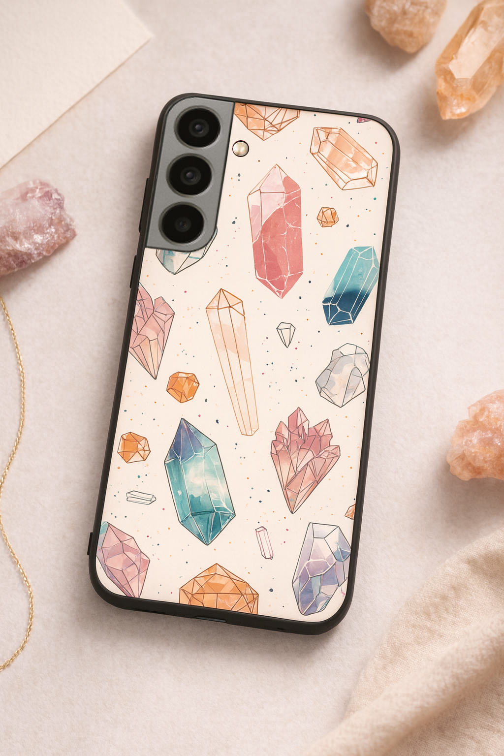 Crystal Bloom Premium Glass Back Cover For Galaxy S, A, M & F Series The Case & Co