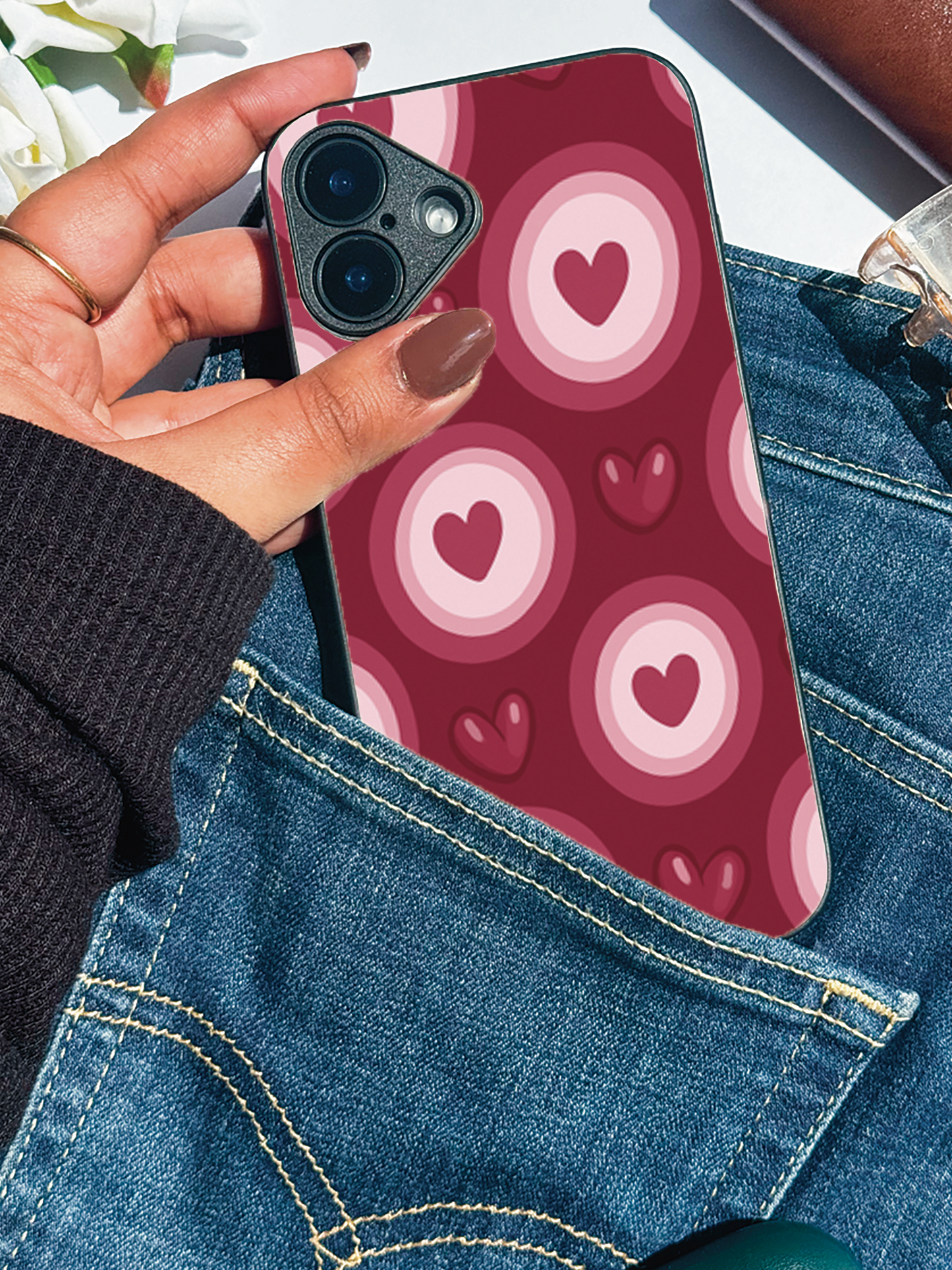 Cupid Core Premium Glass Back Cover For iPhone 11,12,13,14,15,16,17 Models The Case & Co