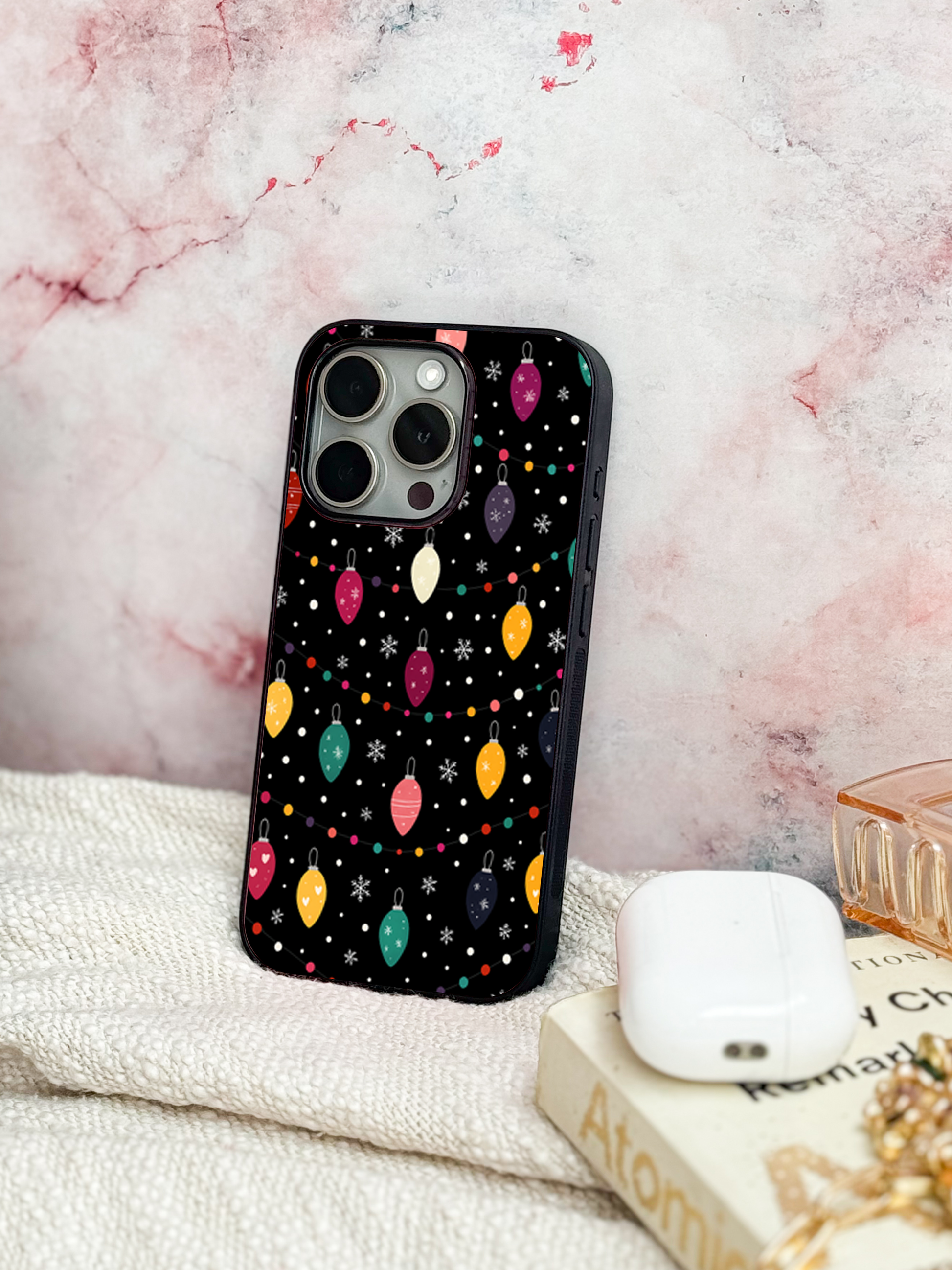 Cute Aesthetic Lights Premium Glass Back Cover For iPhone 11,12,13,14,15,16,17 Models The Case & Co