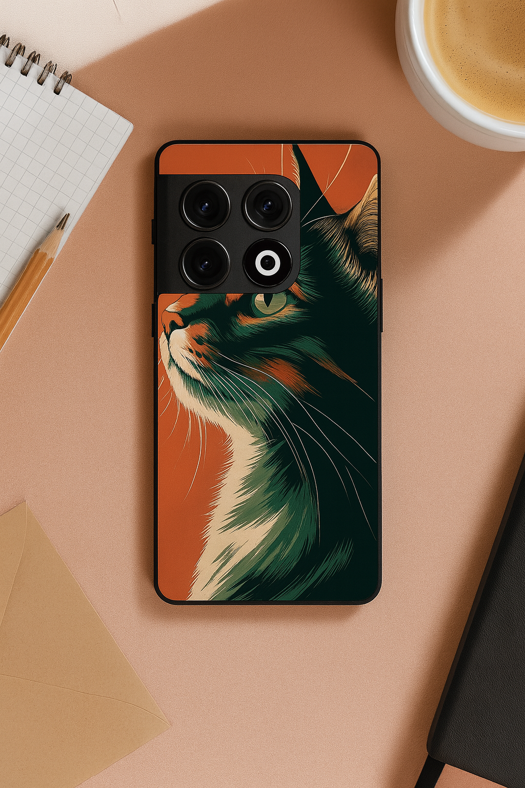 Cutie Cat Premium Glass Back Cover For One Plus 13, 12, 11, 10, Nord Series The Case & Co