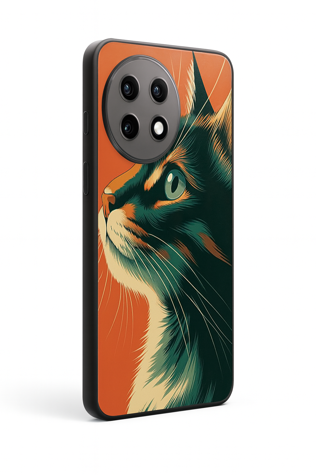 Cutie Cat Premium Glass Back Cover For One Plus 13, 12, 11, 10, Nord Series The Case & Co