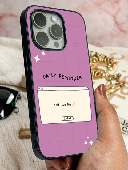 Daily Reminder -Mystic Mauve Premium Glass Back Cover For iPhone 11,12,13,14,15,16,17 Models The Case & Co