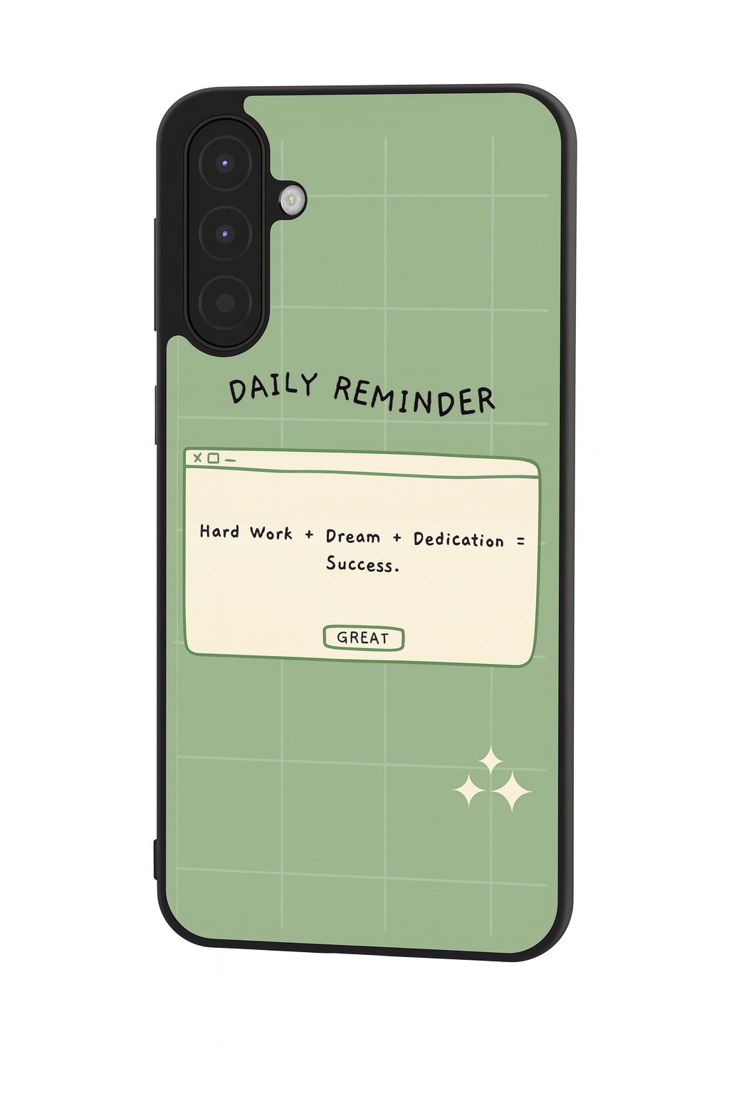 Daily Reminder-Sage Green Premium Glass Back Cover For Galaxy S, A, M & F Series The Case & Co