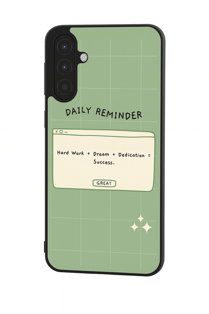 Daily Reminder-Sage Green Premium Glass Back Cover For Galaxy S, A, M & F Series The Case & Co