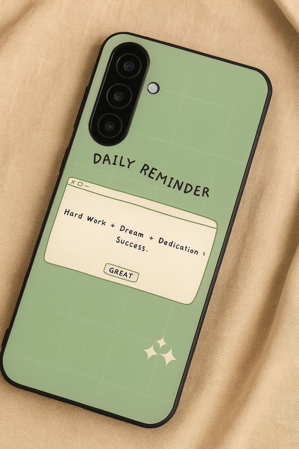 Daily Reminder-Sage Green Premium Glass Back Cover For Galaxy S, A, M & F Series The Case & Co