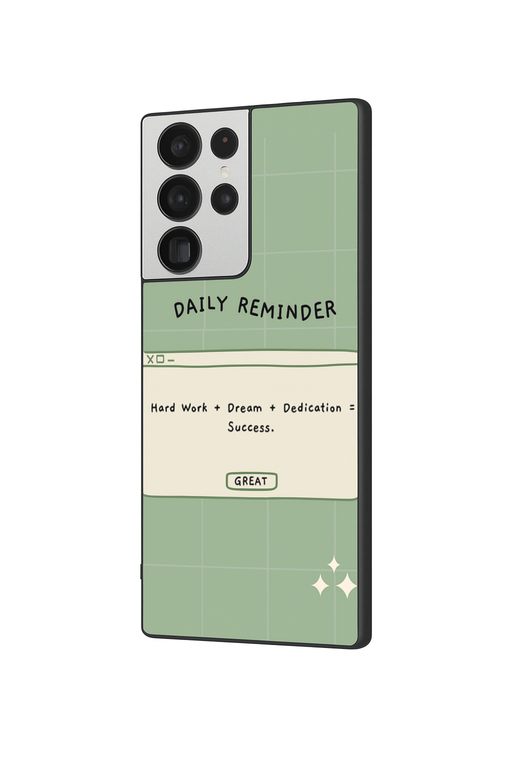 Daily Reminder-Sage Green Premium Glass Back Cover For Galaxy S, A, M & F Series The Case & Co