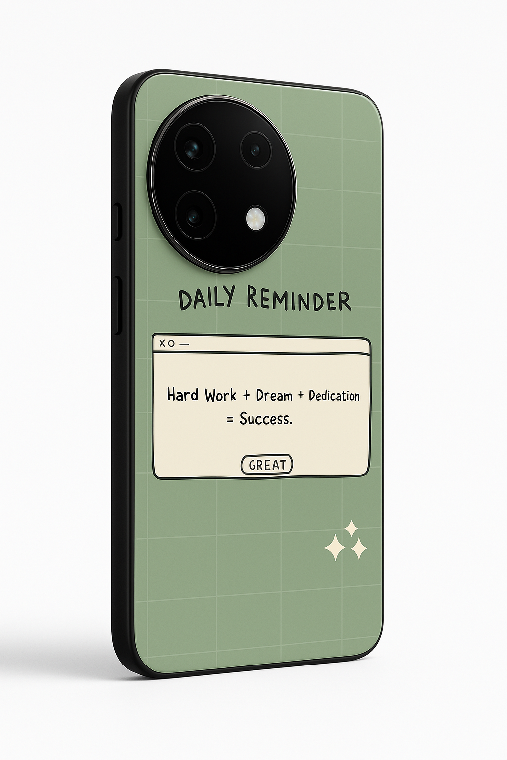 Daily Reminder-Sage Green Premium Glass Back Cover For One Plus 13, 12, 11, 10, Nord Series The Case & Co