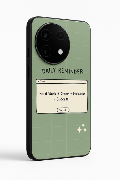 Daily Reminder-Sage Green Premium Glass Back Cover For One Plus 13, 12, 11, 10, Nord Series The Case & Co