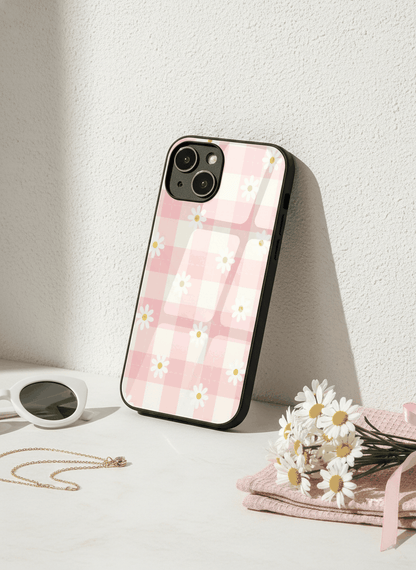 Daisy Bloom Premium Glass Back Cover For iPhone 11,12,13,14,15,16,17 Models The Case & Co