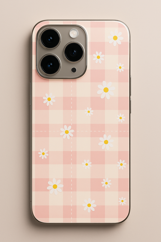 Daisy Bloom Premium Glass Back Cover For iPhone 11,12,13,14,15,16,17 Models The Case & Co