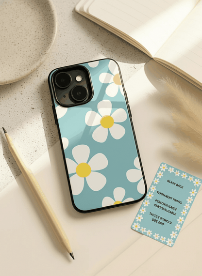 Daisy in Sea Premium Glass Back Cover For iPhone 11,12,13,14,15,16,17 Models The Case & Co