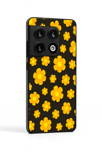 Daisy yellow Premium Glass Back Cover For One Plus 13, 12, 11, 10, Nord Series The Case & Co