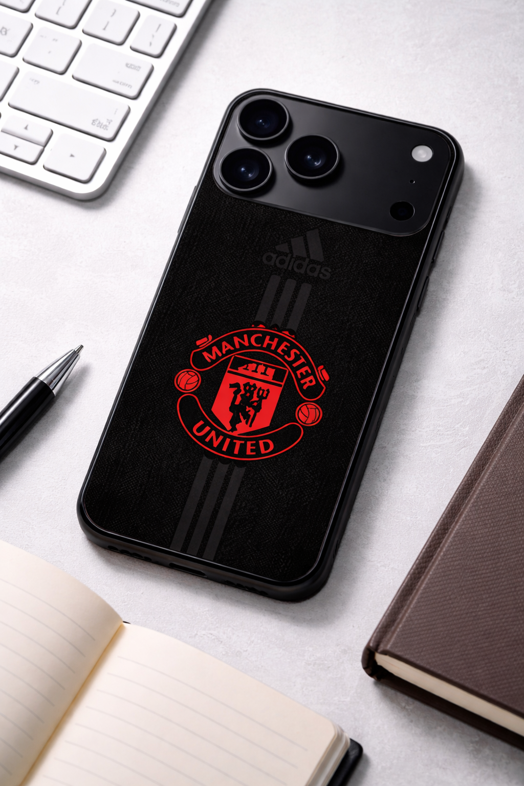 Dark Mode FC Premium Glass Back Cover For iPhone 11,12,13,14,15,16,17 Models The Case & Co