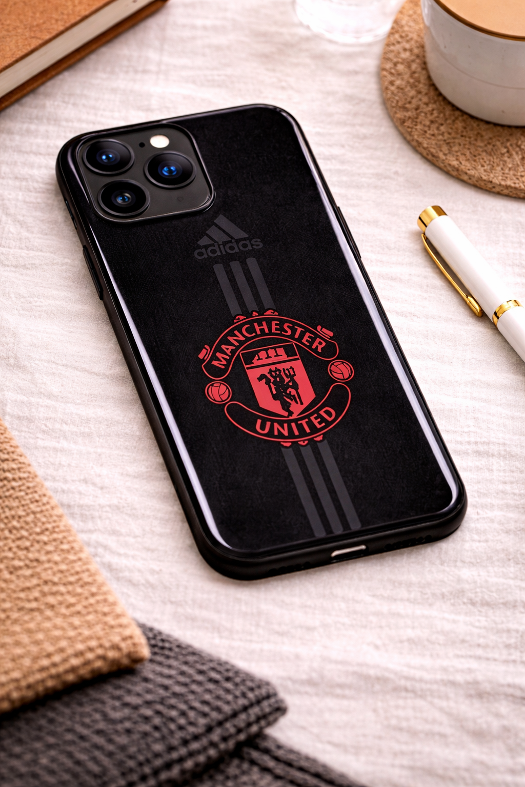 Dark Mode FC Premium Glass Back Cover For iPhone 11,12,13,14,15,16,17 Models The Case & Co