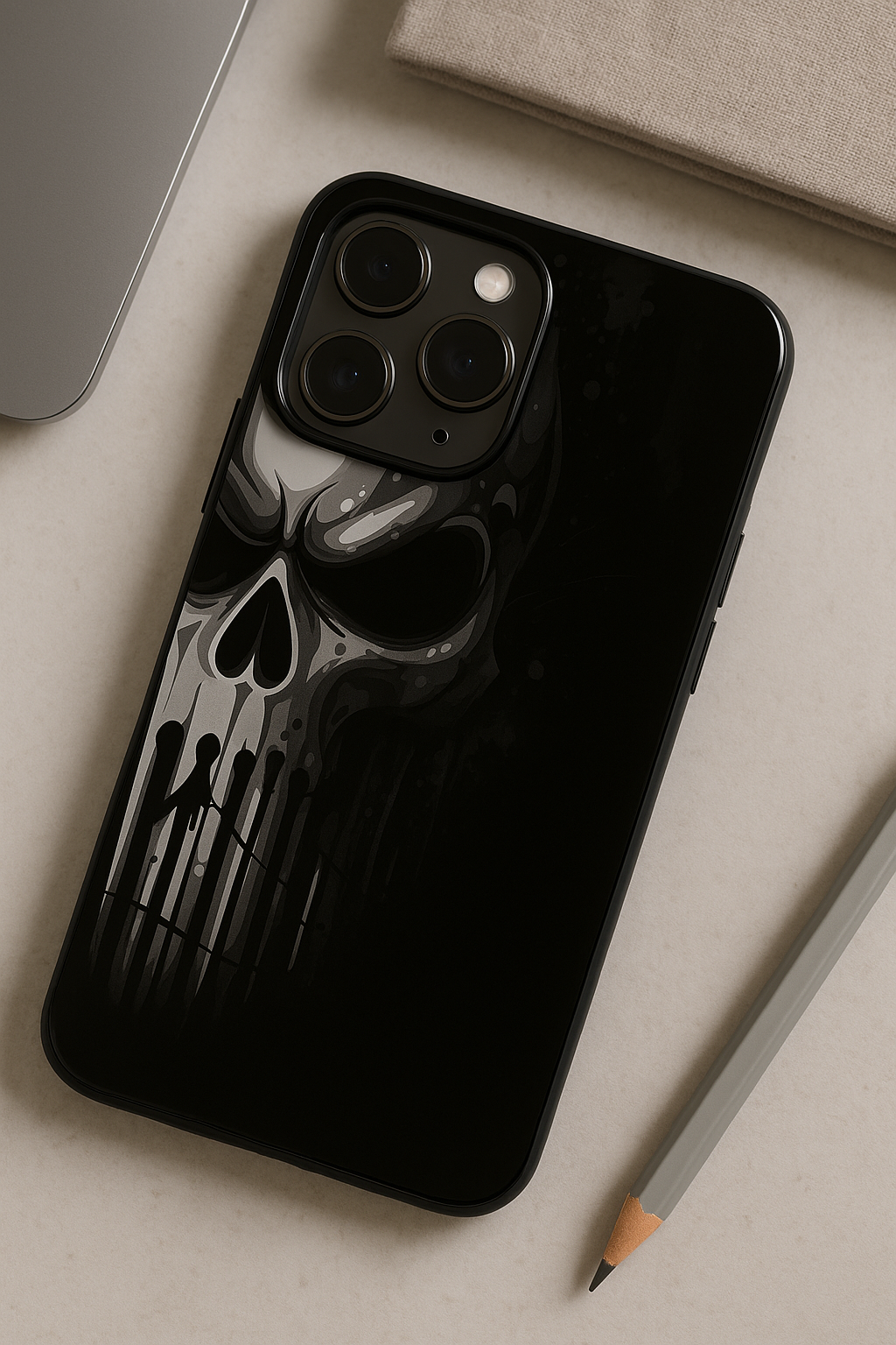 Deathmark Premium Glass Back Cover For iPhone 11,12,13,14,15,16,17 Models The Case & Co