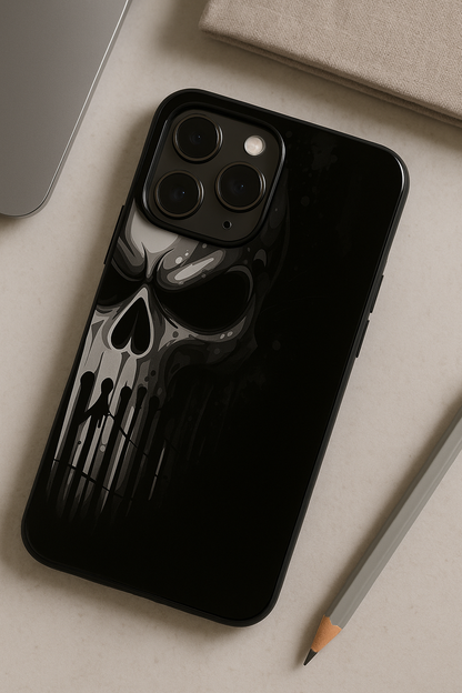 Deathmark Premium Glass Back Cover For iPhone 11,12,13,14,15,16,17 Models The Case & Co