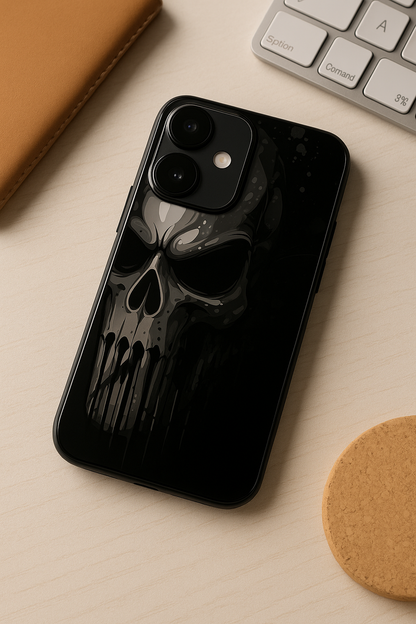Deathmark Premium Glass Back Cover For iPhone 11,12,13,14,15,16,17 Models The Case & Co