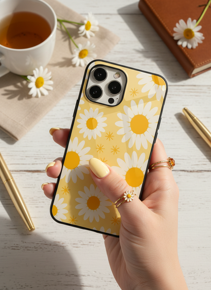 Golden Glow Premium Glass Back Cover For iPhone 11-17 Models