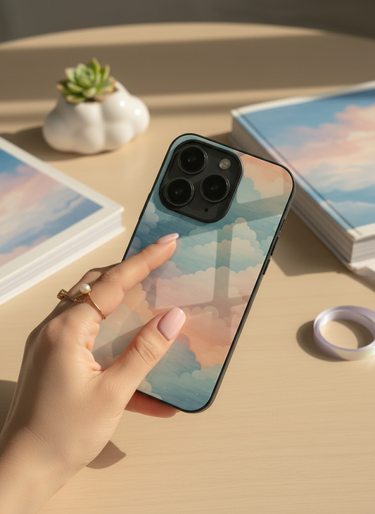 Cloud Of Dreams Premium Glass Back Cover For iPhone 11-17 Models