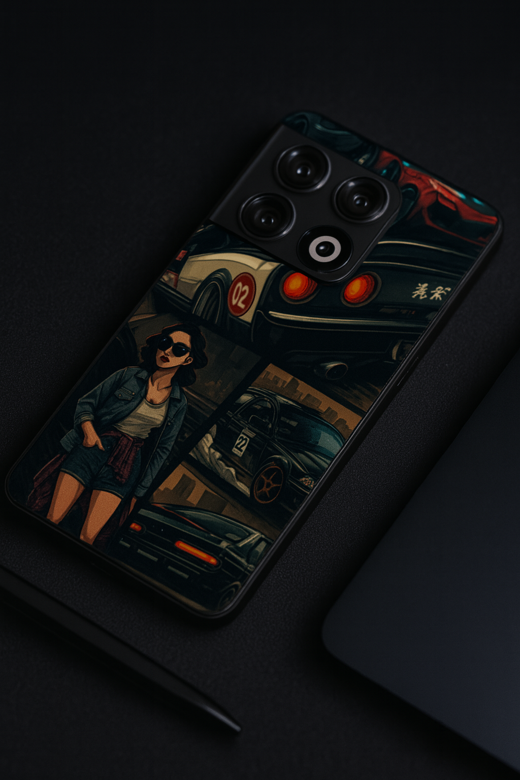 Drag Cars Premium Glass Back Cover For One Plus 13, 12, 11, 10, Nord Series The Case & Co