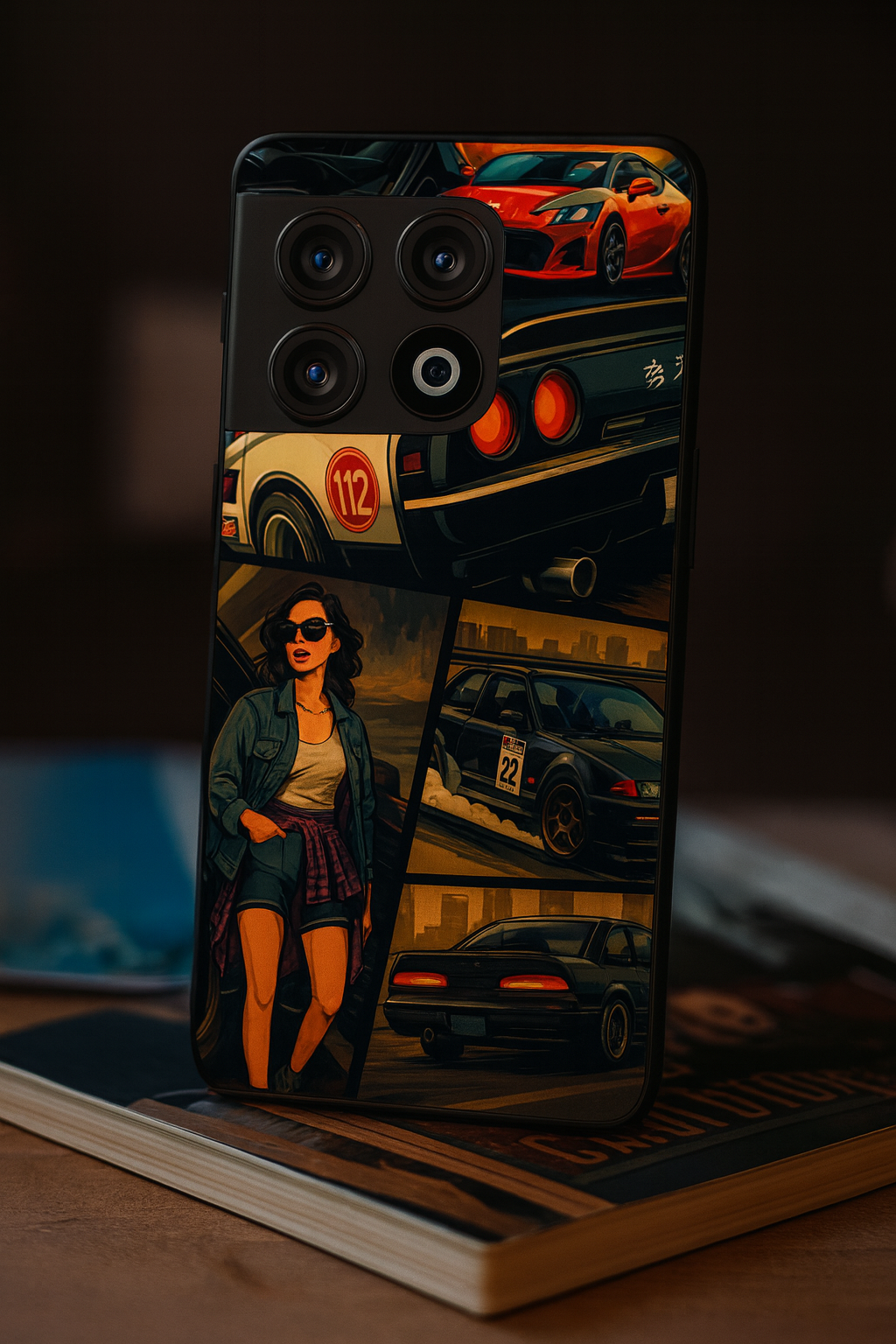 Drag Cars Premium Glass Back Cover For One Plus 13, 12, 11, 10, Nord Series The Case & Co