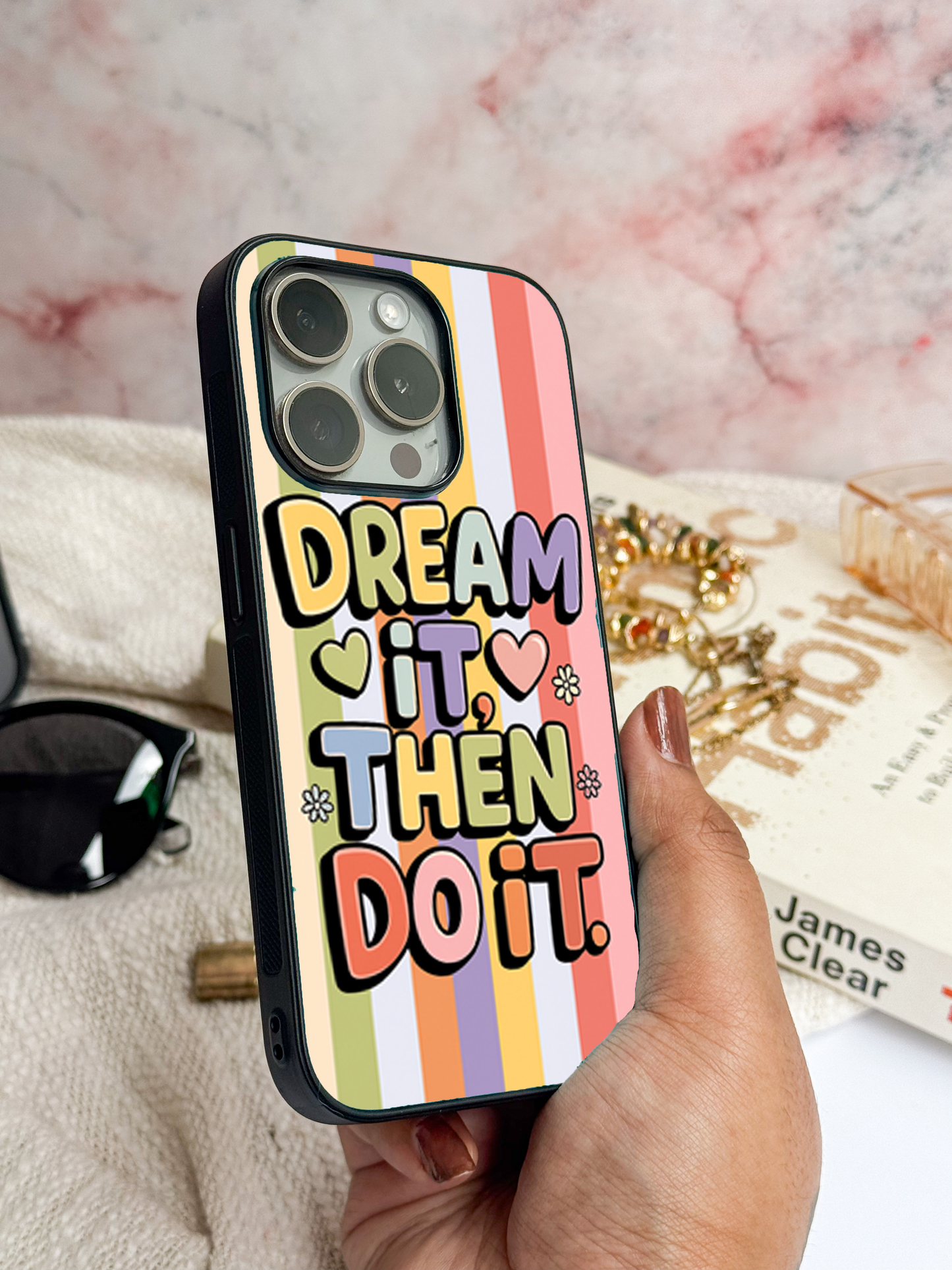 Dream It Do It Premium Glass Back Cover For iPhone 11,12,13,14,15,16,17 Models The Case & Co
