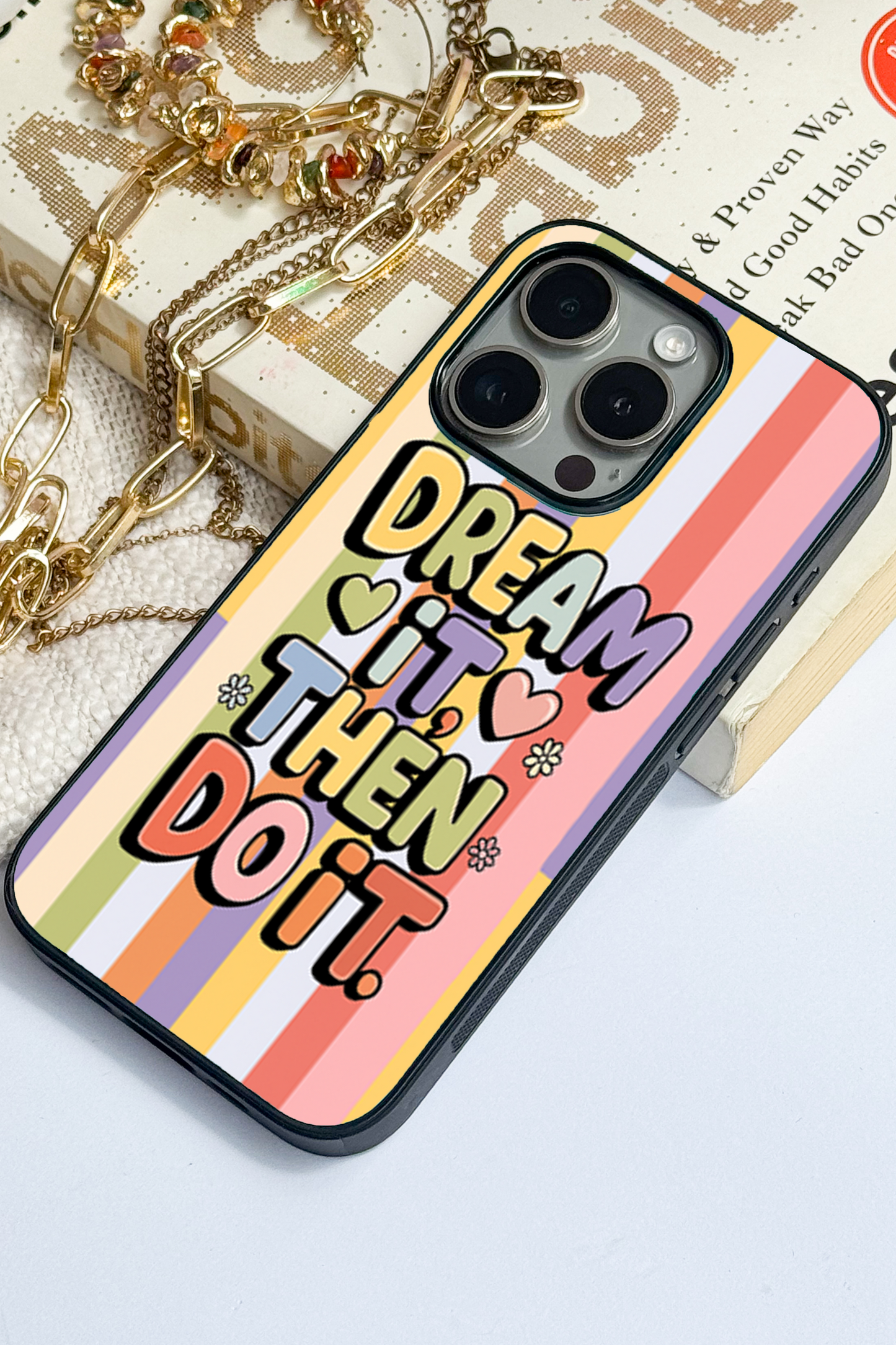 Dream It Do It Premium Glass Back Cover For iPhone 11,12,13,14,15,16,17 Models The Case & Co