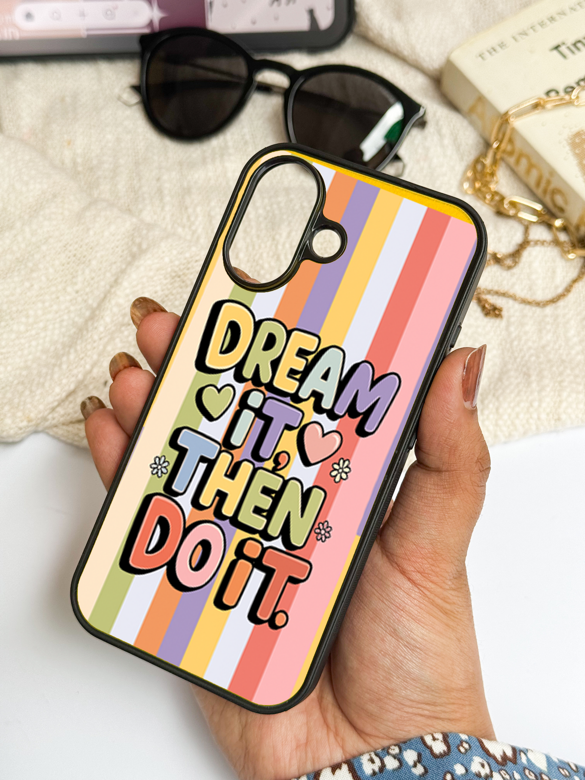 Dream It Do It Premium Glass Back Cover For iPhone 11,12,13,14,15,16,17 Models The Case & Co