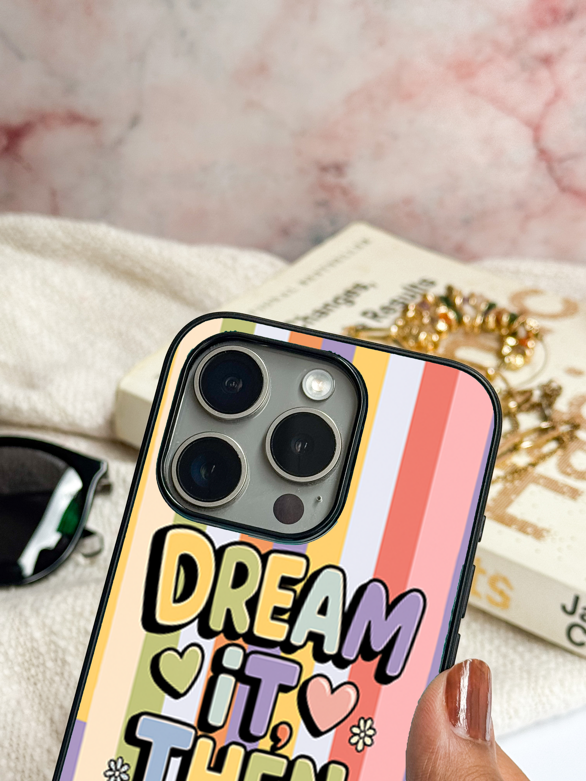 Dream It Do It Premium Glass Back Cover For iPhone 11,12,13,14,15,16,17 Models The Case & Co