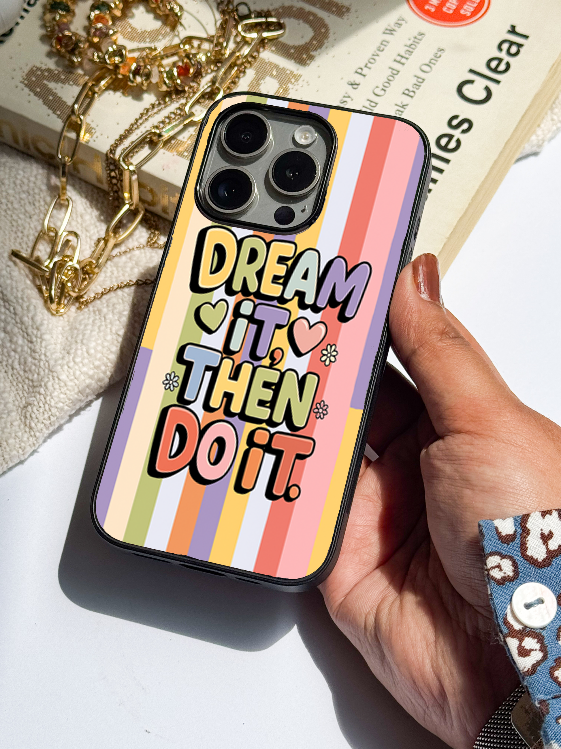 Dream It Do It Premium Glass Back Cover For iPhone 11,12,13,14,15,16,17 Models The Case & Co